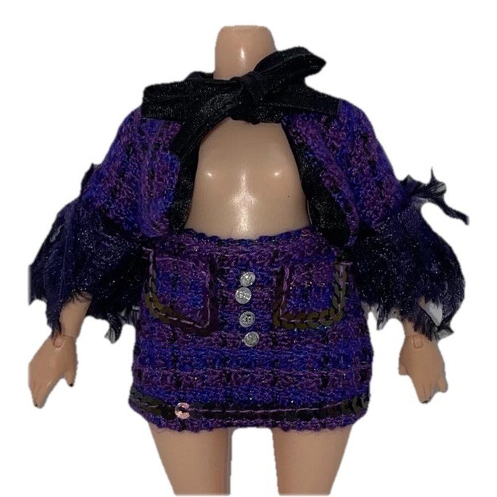 Rainbow High Shadow Twins Veronica Storm Doll Outfit Crop Coat Jacket Mini Skirt